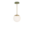 Alto Rod 8” Opal shown in Brass with a Forest Green Sunflower Ceramic Canopy