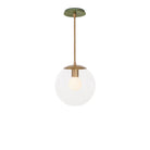 Alto Rod 10” Clear shown in Heirloom Brass with a Forest Green Sunflower Ceramic Canopy