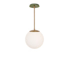 Alto Rod 10” Opal shown in Heirloom Brass with a Forest Green Sunflower Ceramic Canopy