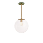 Alto Rod 12” Clear shown in Heirloom Brass with a Forest Green Sunflower Ceramic Canopy