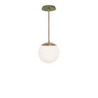 Alto Rod 8” Opal shown in Heirloom Brass with a Forest Green Sunflower Ceramic Canopy