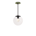 Alto Rod 10” Clear shown in Matte Black with a Forest Green Sunflower Ceramic Canopy