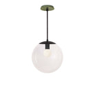 Alto Rod 12” Clear shown in Matte Black with a Forest Green Sunflower Ceramic Canopy