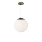 Alto Rod 12” Opal shown in Matte Black with a Forest Green Sunflower Ceramic Canopy