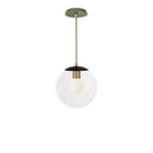 Alto Rod 10” Clear shown in Matte Black with Brass and a Forest Green Sunflower Ceramic Canopy