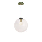 Alto Rod 12” Clear shown in Matte Black with Brass and a Forest Green Sunflower Ceramic Canopy