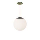 Alto Rod 12” Opal shown in Matte Black with Brass and a Forest Green Sunflower Ceramic Canopy
