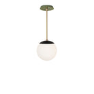 Alto Rod 8” Opal shown in Matte Black with Brass and a Forest Green Sunflower Ceramic Canopy