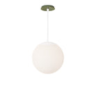 Alto Rod 12” Opal shown in White with a Forest Green Sunflower Ceramic Canopy