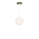 Alto Rod 8” Opal shown in White with a Forest Green Sunflower Ceramic Canopy