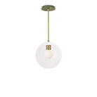 Alto Rod 10” Clear shown in White with Brass and a Forest Green Sunflower Ceramic Canopy