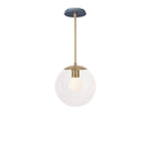 Alto Rod 10” Clear shown in Brass with an Indigo Blue Sunflower Ceramic Canopy