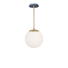 Alto Rod 10” Opal shown in Brass with an Indigo Blue Sunflower Ceramic Canopy