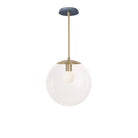 Alto Rod 12” Clear shown in Brass with an Indigo Blue Sunflower Ceramic Canopy