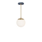 Alto Rod 8” Opal shown in Brass with an Indigo Blue Sunflower Ceramic Canopy
