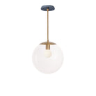 Alto Rod 12” Clear shown in Heirloom Brass with an Indigo Blue Sunflower Ceramic Canopy