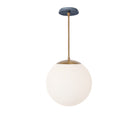 Alto Rod 12” Opal shown in Heirloom Brass with an Indigo Blue Sunflower Ceramic Canopy