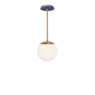 Alto Rod 8” Opal shown in Heirloom Brass with an Indigo Blue Sunflower Ceramic Canopy