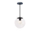 Alto Rod 10” Clear shown in Matte Black with an Indigo Blue Sunflower Ceramic Canopy