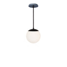 Alto Rod 8” Opal shown in Matte Black with an Indigo Blue Sunflower Ceramic Canopy