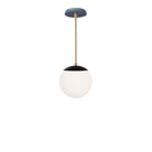 Alto Rod 8” Opal shown in Matte Black with Brass and an Indigo Blue Sunflower Ceramic Canopy