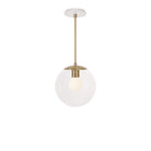 Alto Rod 10” Clear shown in Brass with a Brownstone White Swift Ceramic Canopy