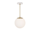 Alto Rod 10” Opal shown in Brass with a Brownstone White Swift Ceramic Canopy