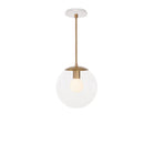 Alto Rod 10” Clear shown in Heirloom Brass with a Brownstone White Swift Ceramic Canopy