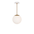 Alto Rod 10” Opal shown in Heirloom Brass with a Brownstone White Swift Ceramic Canopy