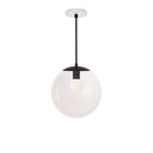 Alto Rod 12” Clear shown in Matte Black with a Brownstone White Swift Ceramic Canopy