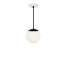Alto Rod 8” Opal shown in Matte Black with a Brownstone White Swift Ceramic Canopy