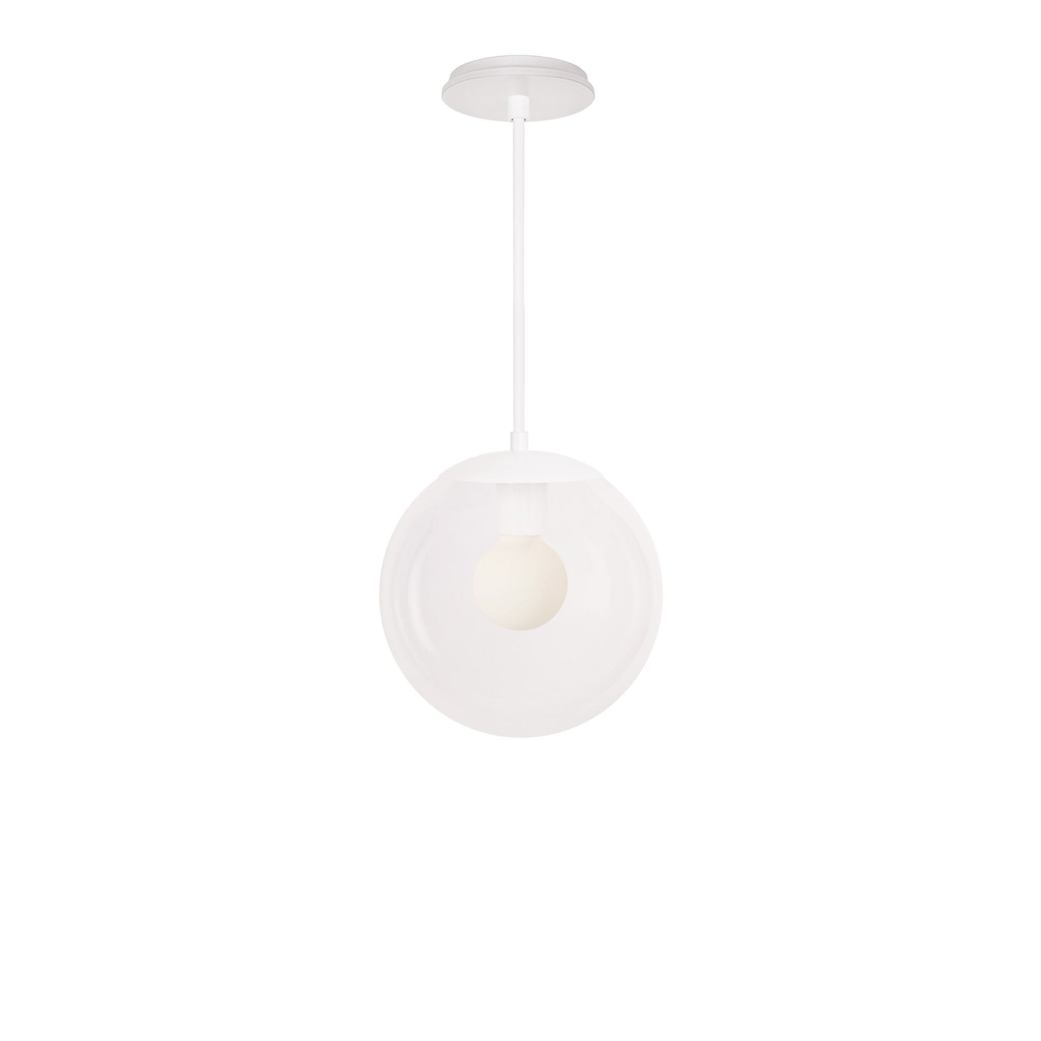 Alto Rod 10” Clear shown in White with a Brownstone White Swift Ceramic Canopy