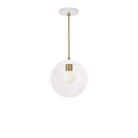 Alto Rod 10” Clear shown in White with Brass and a Brownstone White Swift Ceramic Canopy