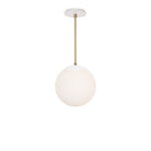 Alto Rod 10” Opal shown in White with Brass and a Brownstone White Swift Ceramic Canopy