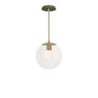 Alto Rod 10” Clear shown in Brass with a Forest Green Swift Ceramic Canopy