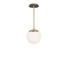 Alto Rod 8” Opal shown in Brass with a Forest Green Swift Ceramic Canopy