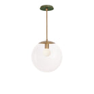 Alto Rod 12” Clear shown in Heirloom Brass with a Forest Green Swift Ceramic Canopy