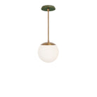 Alto Rod 8” Opal shown in Heirloom Brass with a Forest Green Swift Ceramic Canopy