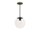 Alto Rod 10” Clear shown in Matte Black with a Forest Green Swift Ceramic Canopy