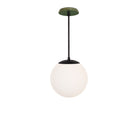 Alto Rod 10” Opal shown in Matte Black with a Forest Green Swift Ceramic Canopy