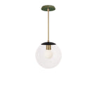 Alto Rod 10” Clear shown in Matte Black with Brass and a Forest Green Swift Ceramic Canopy