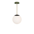 Alto Rod 10” Opal shown in Matte Black with Brass and a Forest Green Swift Ceramic Canopy