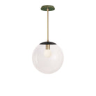 Alto Rod 12” Clear shown in Matte Black with Brass and a Forest Green Swift Ceramic Canopy