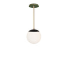 Alto Rod 8” Opal shown in Matte Black with Brass and a Forest Green Swift Ceramic Canopy