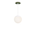 Alto Rod 8” Opal shown in White with a Forest Green Swift Ceramic Canopy