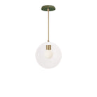 Alto Rod 10” Clear shown in White with Brass and a Forest Green Swift Ceramic Canopy