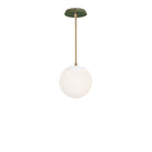 Alto Rod 8” Opal shown in White with Brass and a Forest Green Swift Ceramic Canopy
