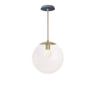 Alto Rod 12” Clear shown in Brass with an Indigo Blue Swift Ceramic Canopy