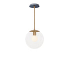 Alto Rod 10” Clear shown in Heirloom Brass with an Indigo Blue Swift Ceramic Canopy