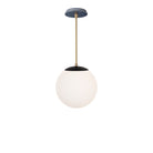 Alto Rod 10” Opal shown in Matte Black with Brass and an Indigo Blue Swift Ceramic Canopy